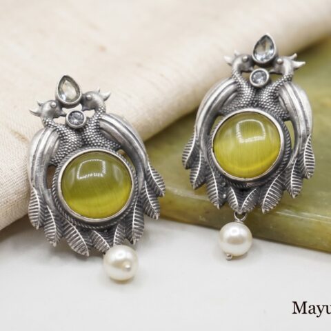 Mayura Netra Oxidized Studs