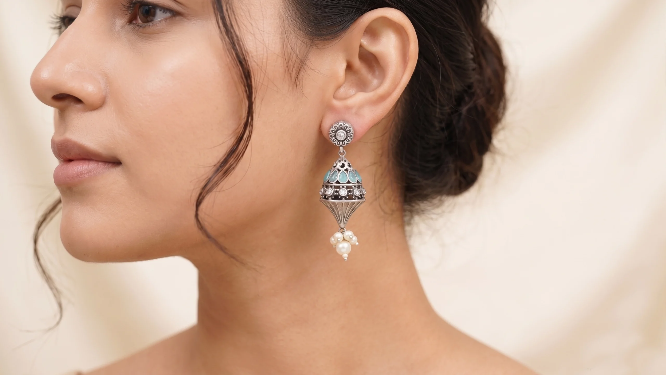 eelima Floral Jhumkas